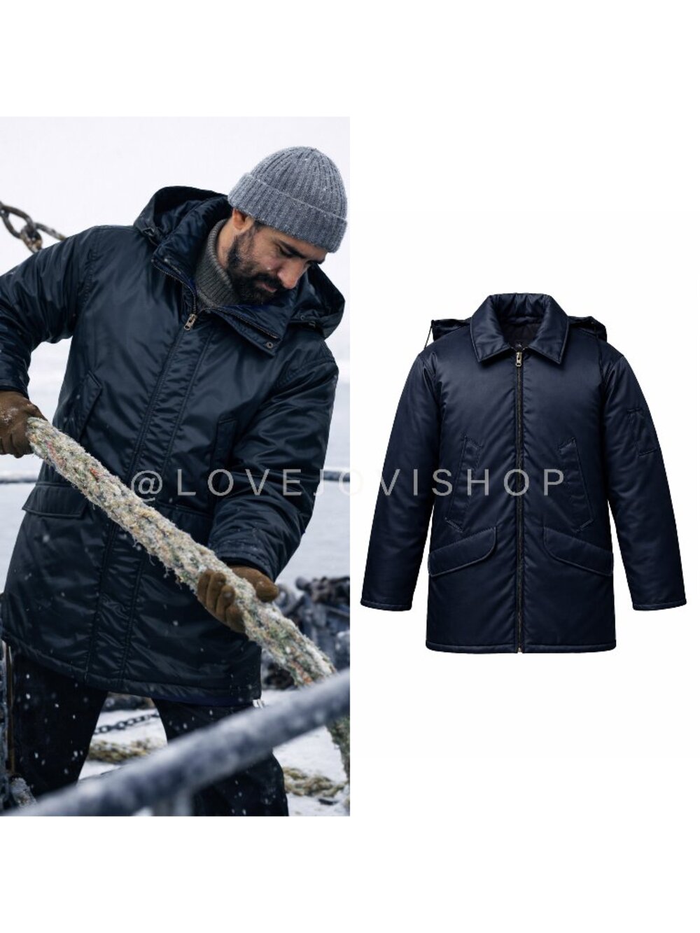 Mens | Golden Fleece Navy Parka | Insulated Industrial Outerwear | Weatherproof